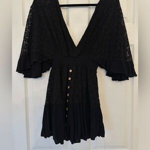 Free people black lace romper